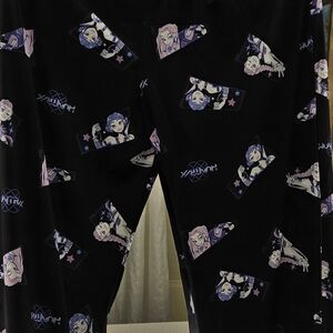 Cartoon Print Kids Pajama Bottoms - Black